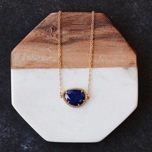 Blue Crystal pendant necklace